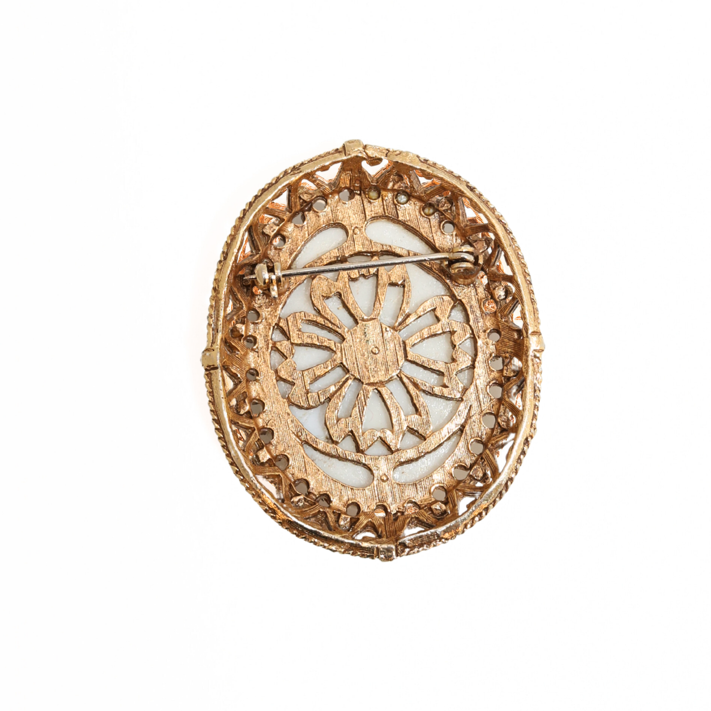 Vintage 1950s Fragonard Porcelain Cameo Brooch