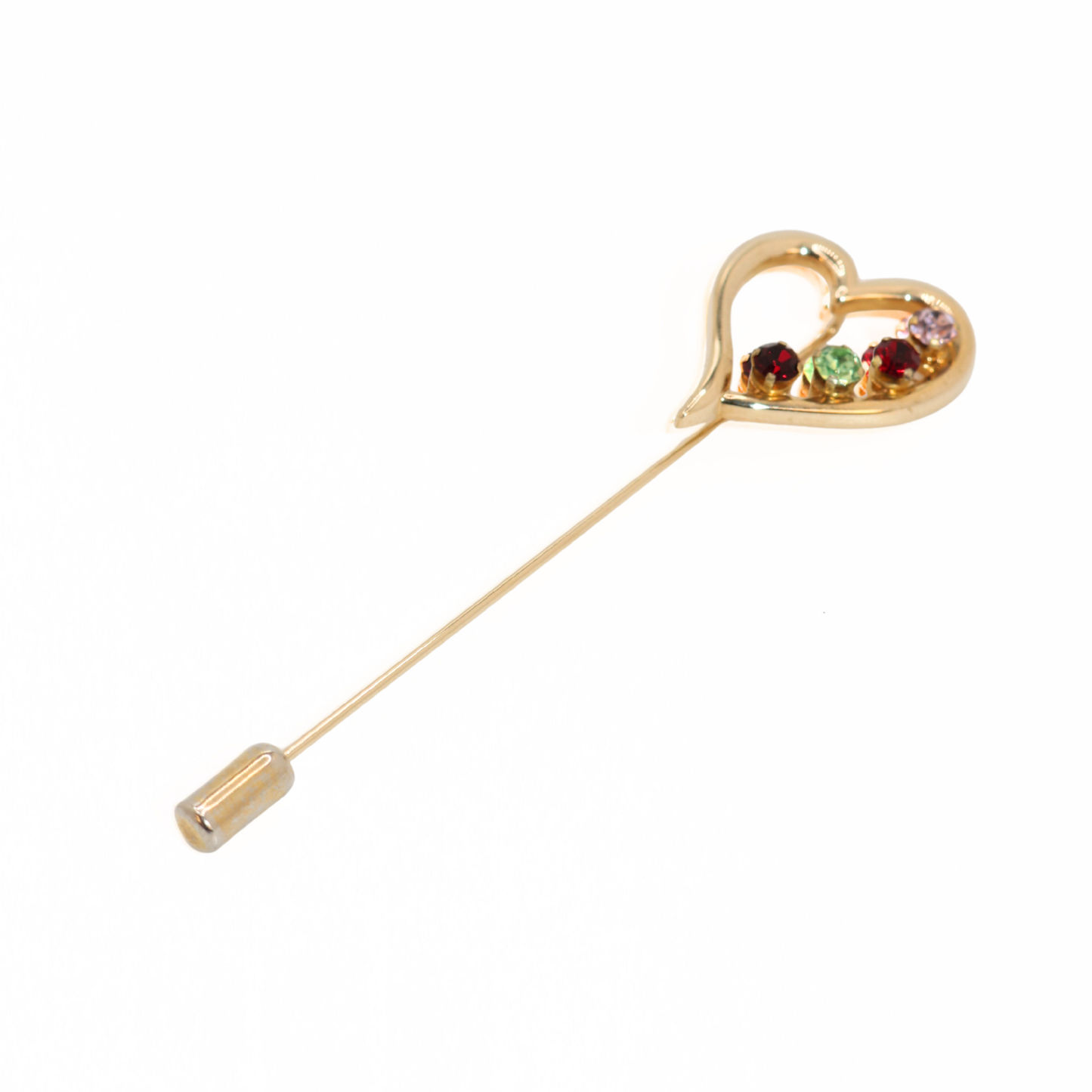 Vintage Anson Gold Tone Heart Stick Pin