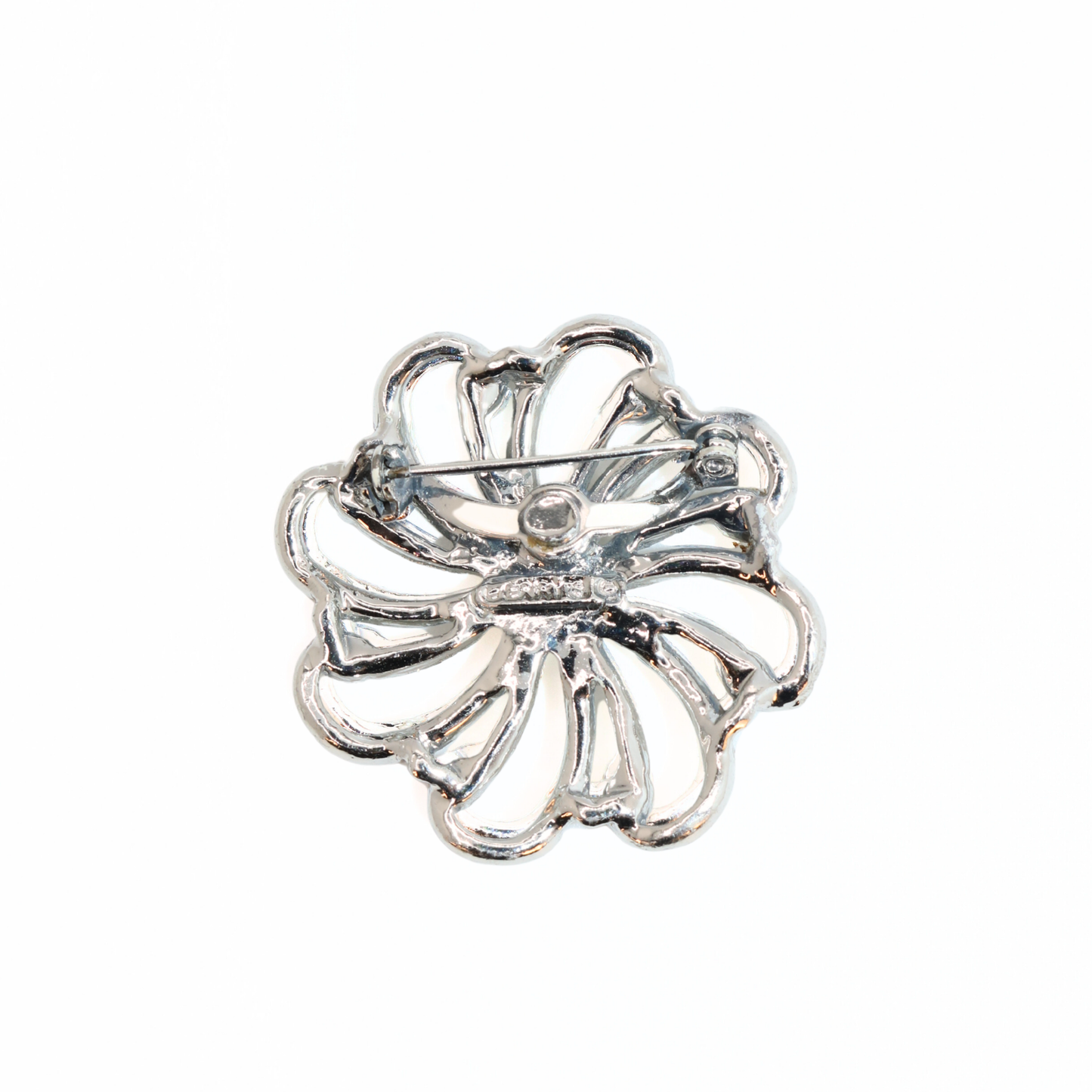 Vintage Gerry’s Silver Tone Flower Spiral Brooch
