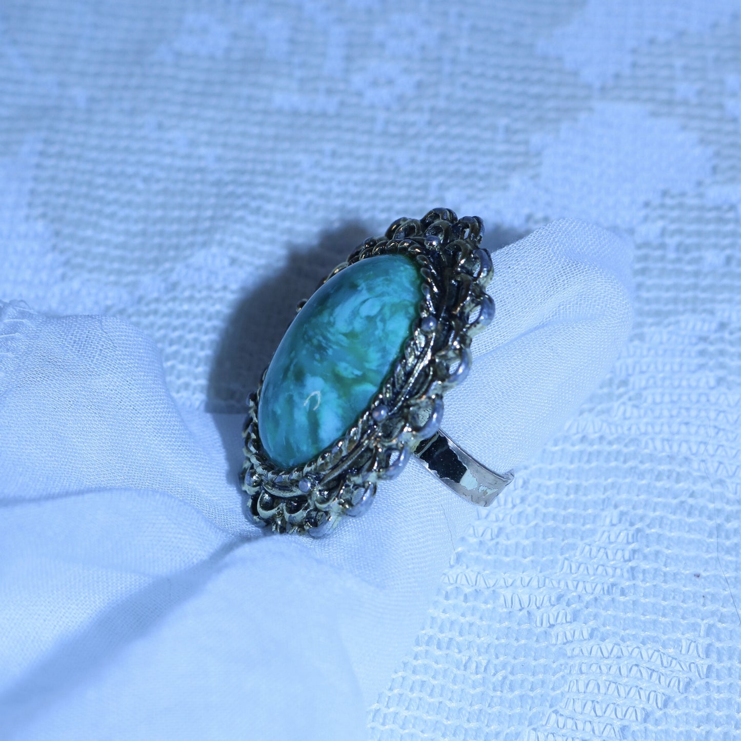 Vintage 10KT Gold Filled Ring with Turquoise Stone