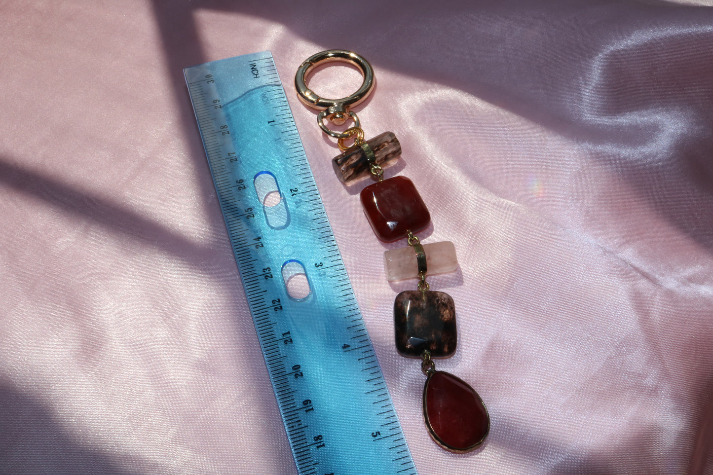 Earthy Gemstone Drop Purse Charm