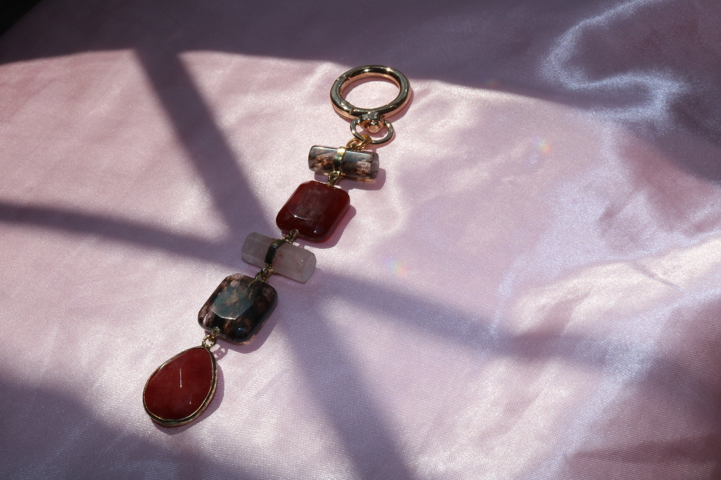 Earthy Gemstone Drop Purse Charm
