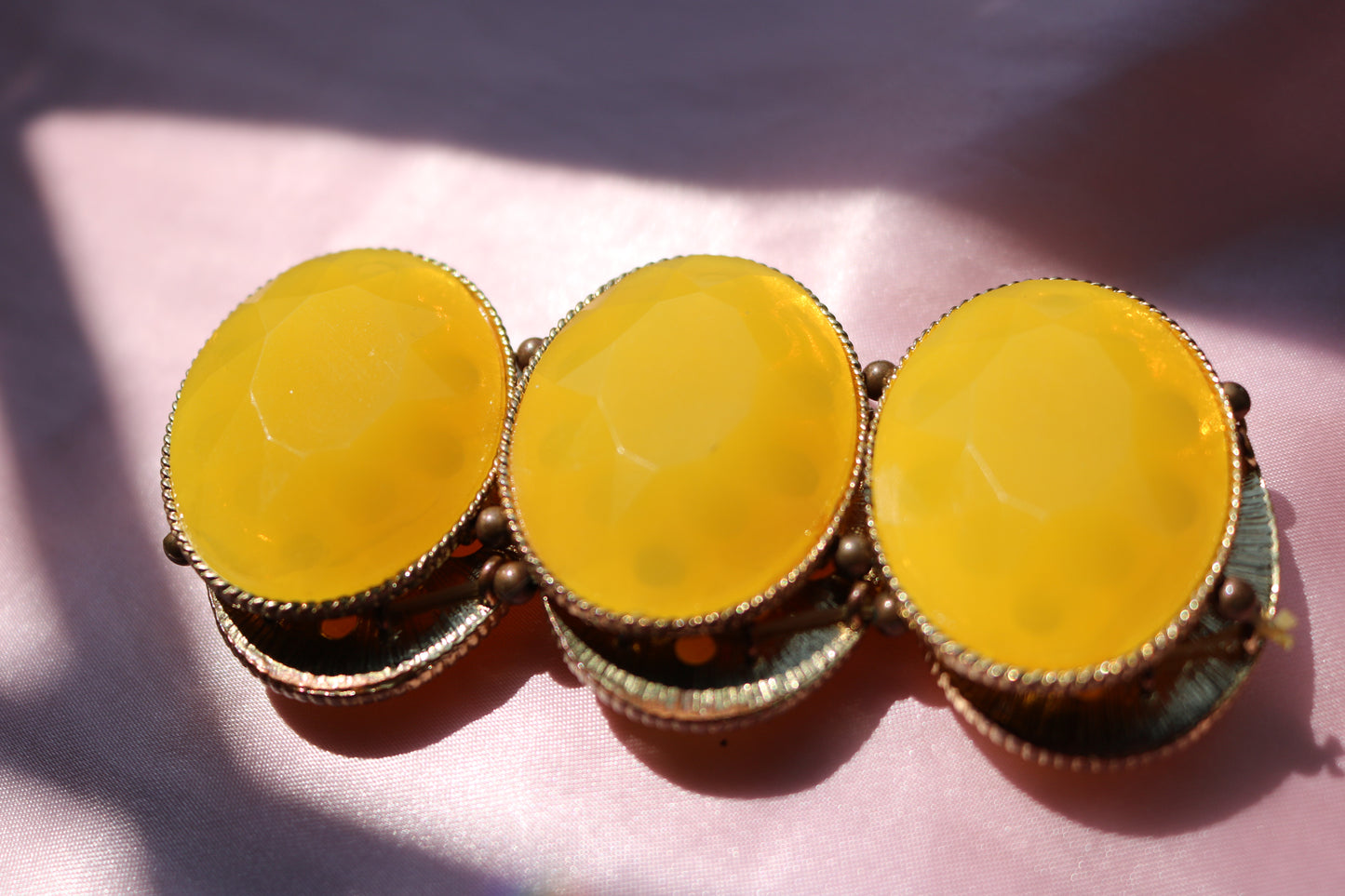 Vintage Yellow Statement Cuff Bracelet