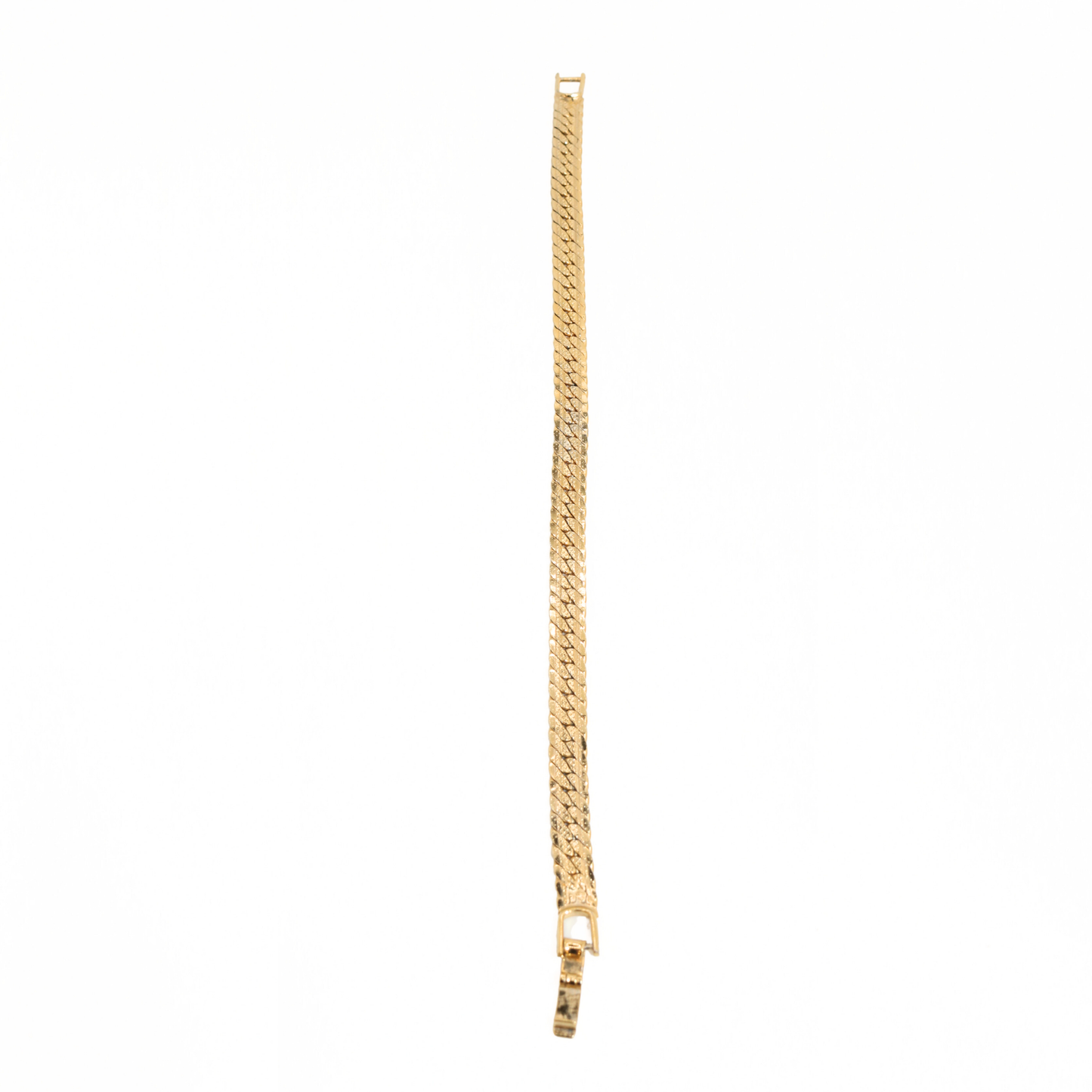 Vintage Gold Tone Herringbone Link Bracelet