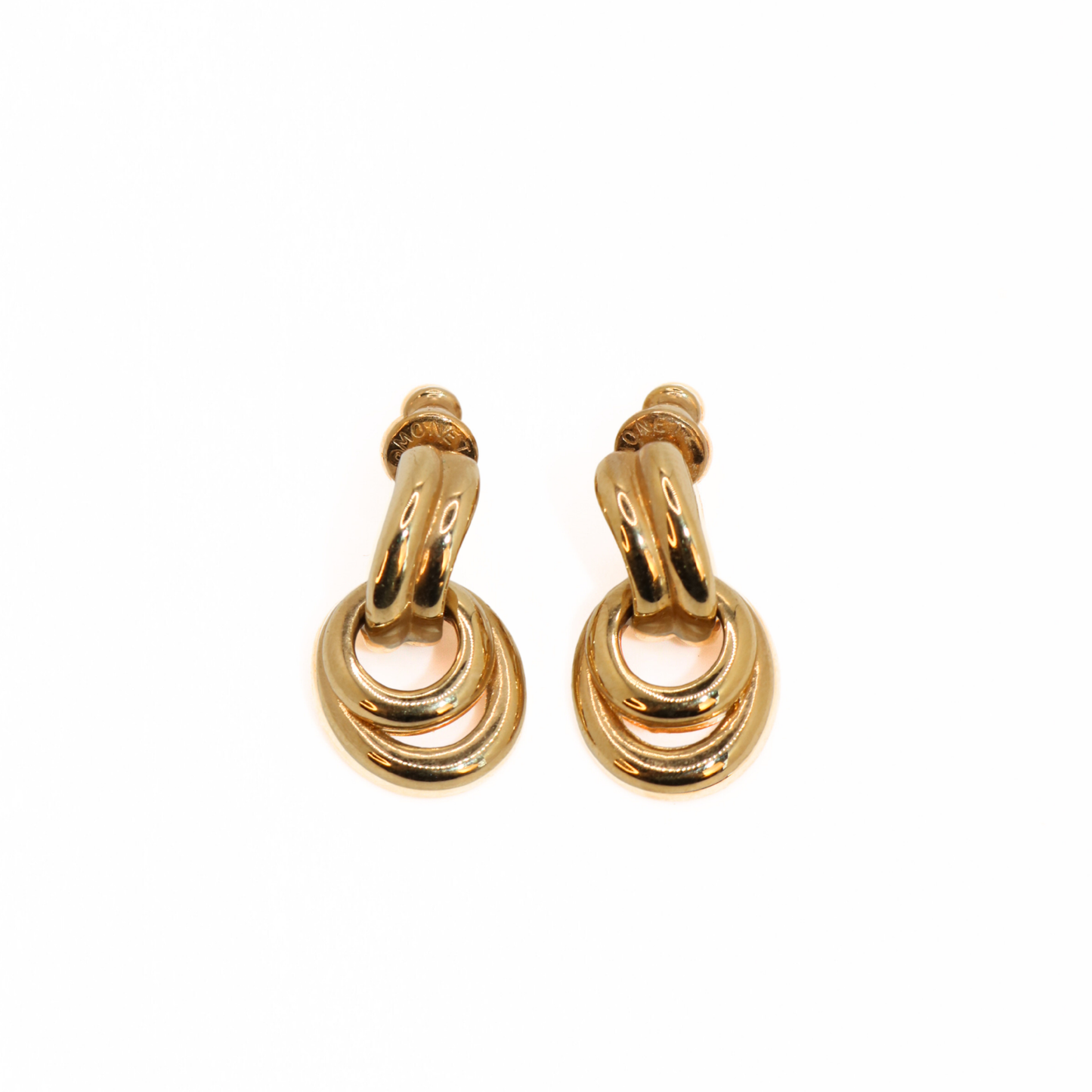 Vintage Monet Triple Hoop Door Knocker Earrings