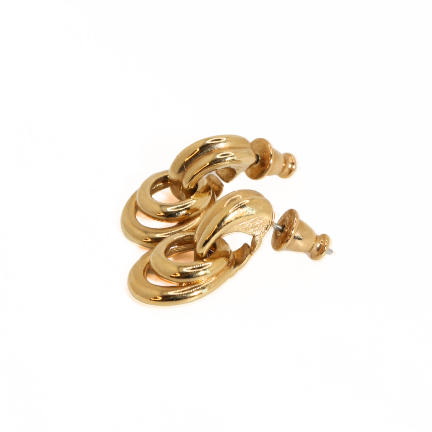 Vintage Monet Triple Hoop Door Knocker Earrings