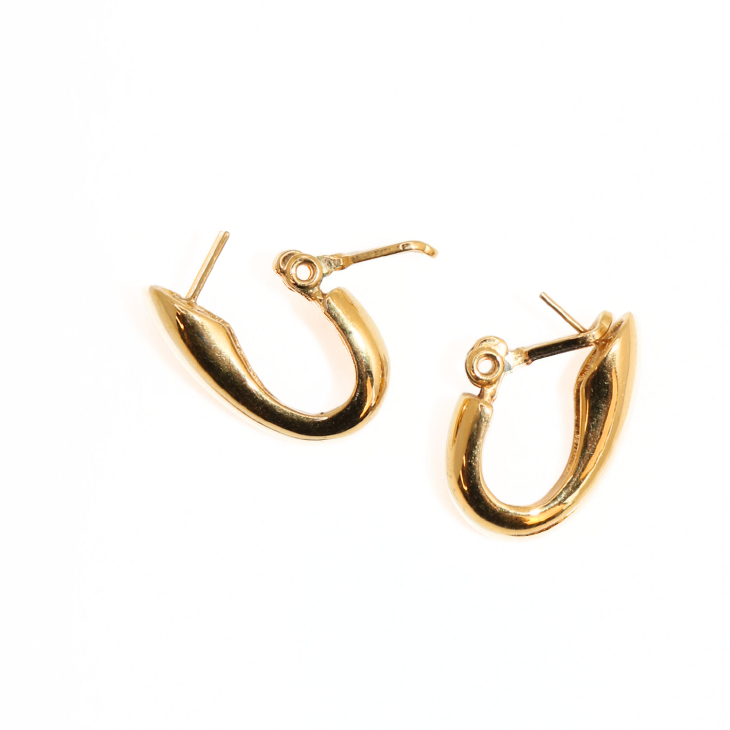 Vintage Monet Gold Tone U-shaped Hoop Earrings