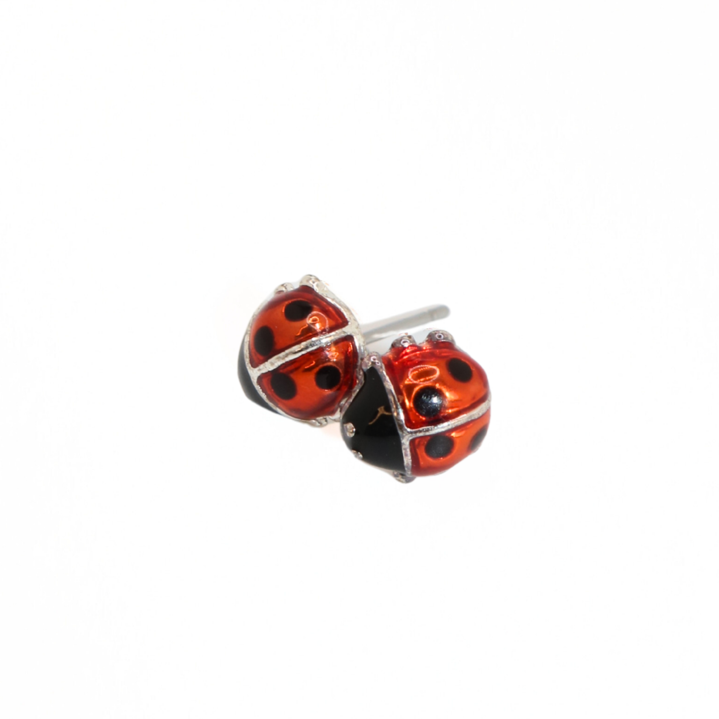 Enamel Ladybug Stud Earrings