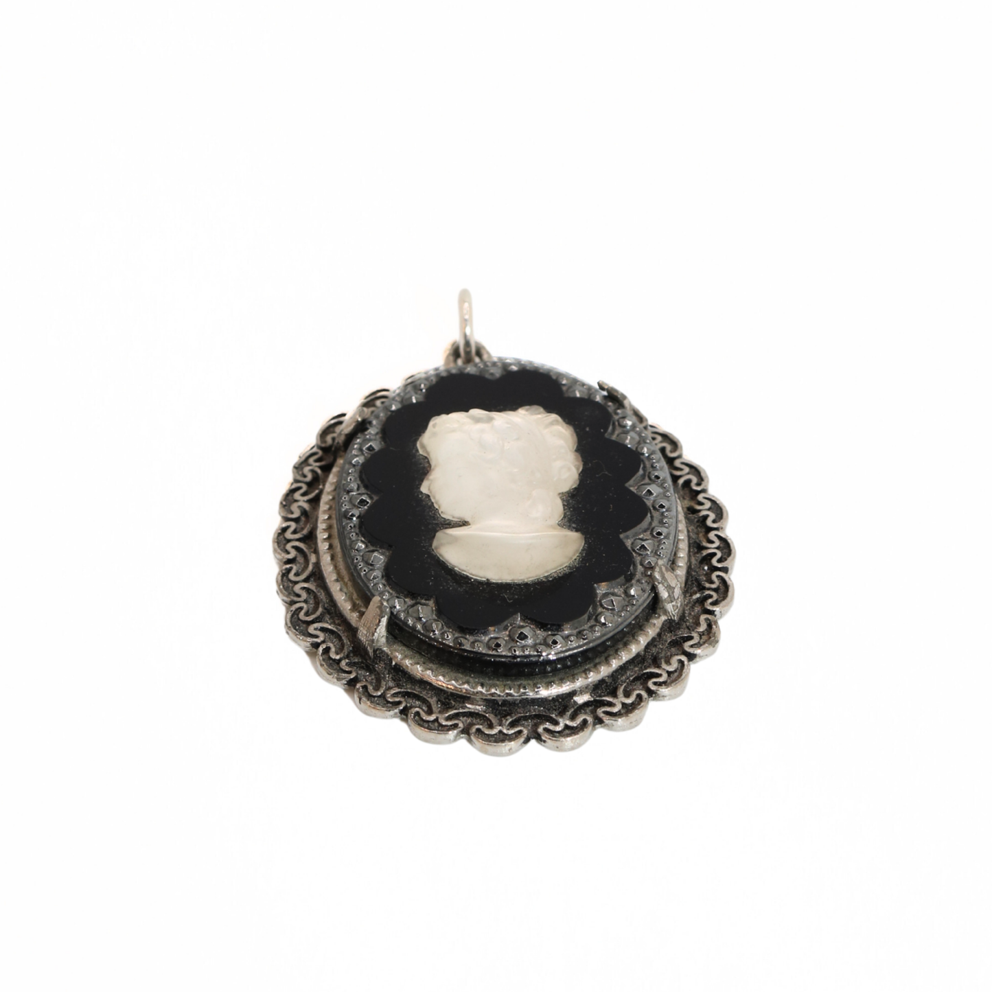 Vintage Black Cameo Pendant