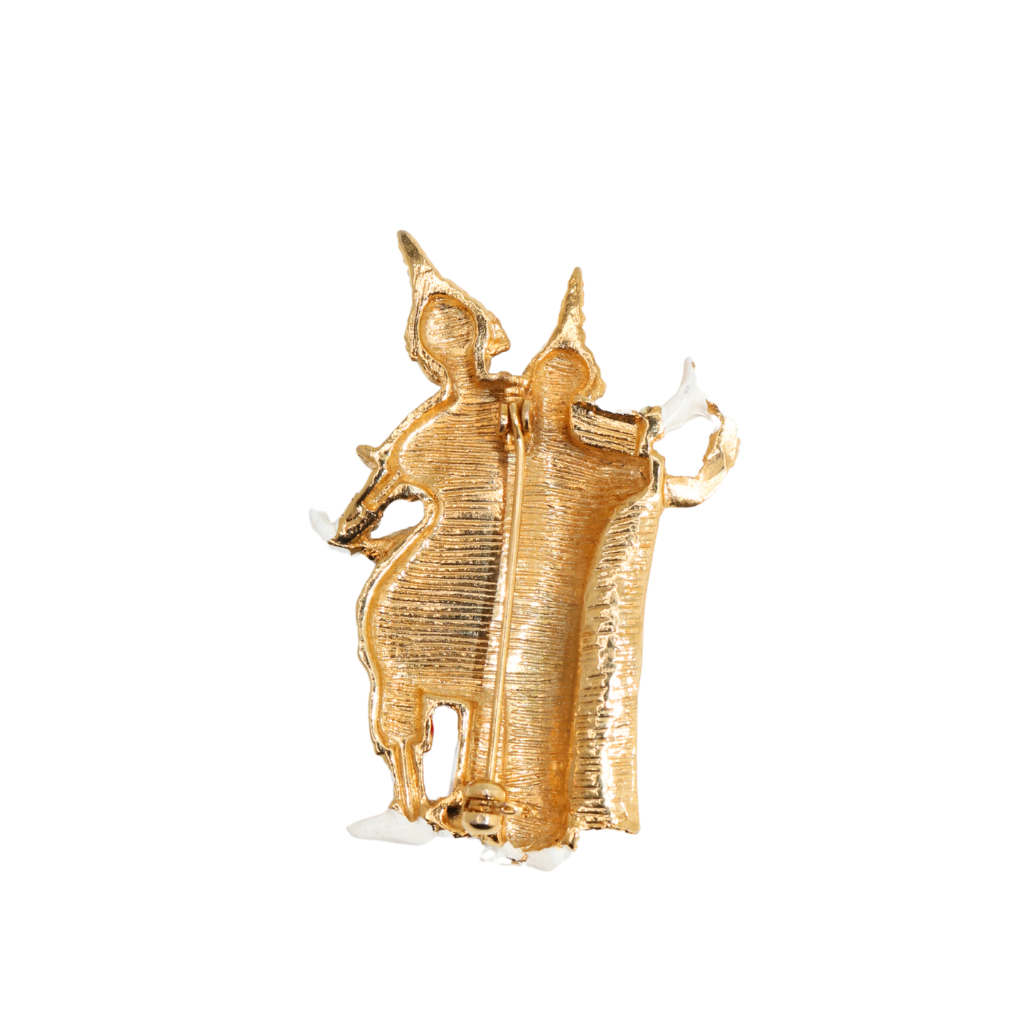 Vintage 1960s Thai Dancer Couple Brooch