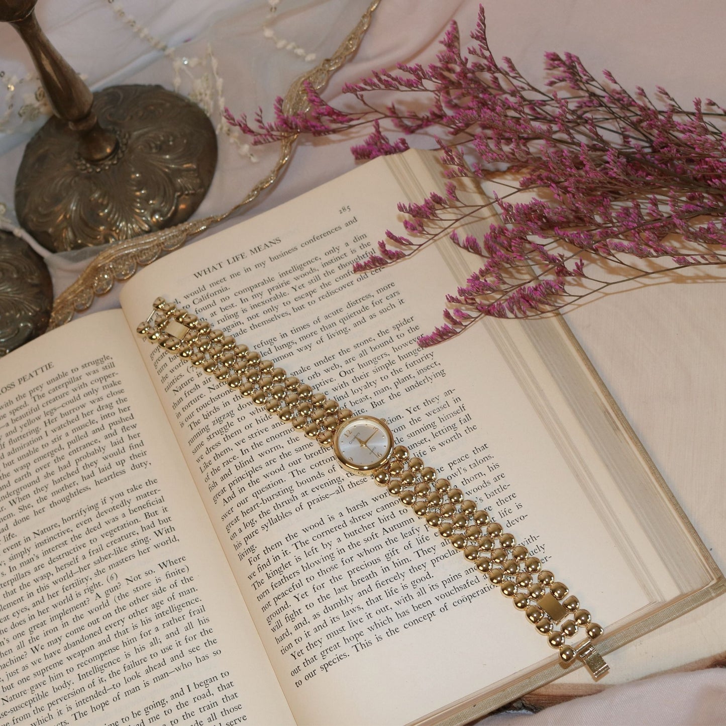 Gramercy Gold Tone Beaded Quartz Watch