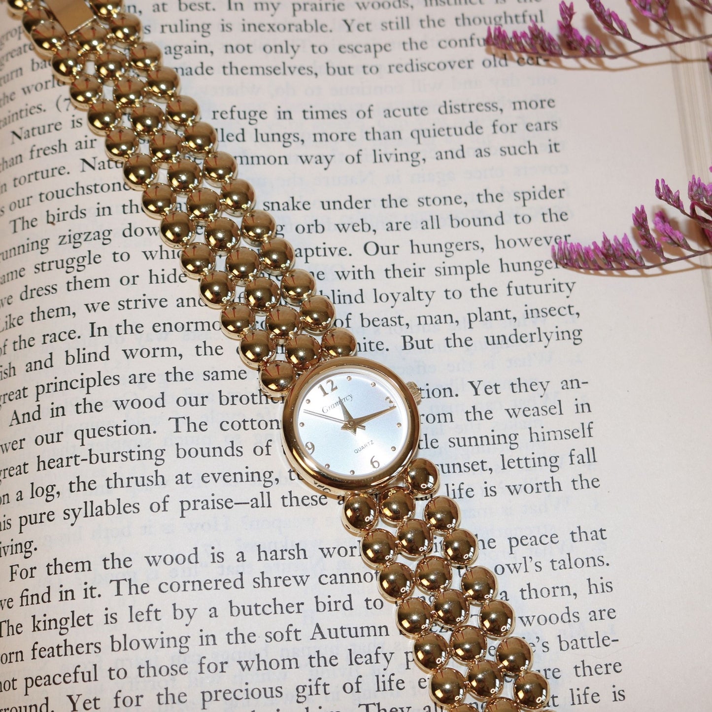 Gramercy Gold Tone Beaded Quartz Watch