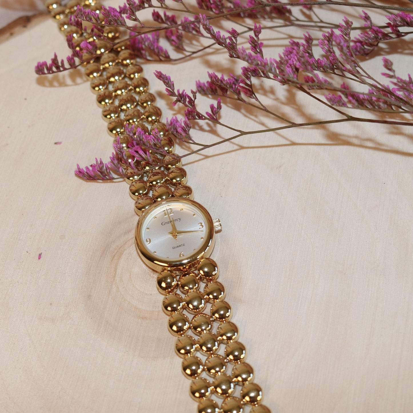 Gramercy Gold Tone Beaded Quartz Watch