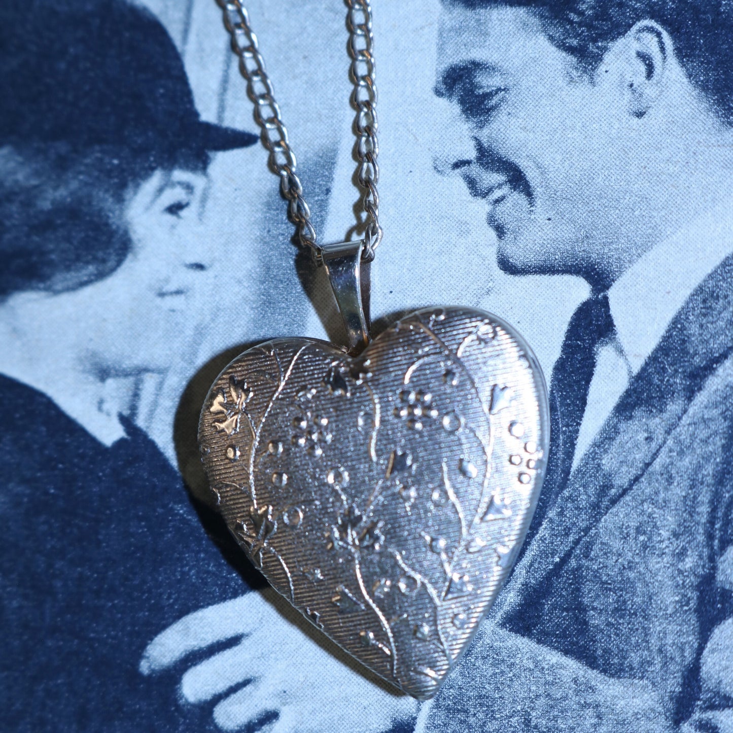 Vintage Gold-Filled Engraved Heart Locket Necklace