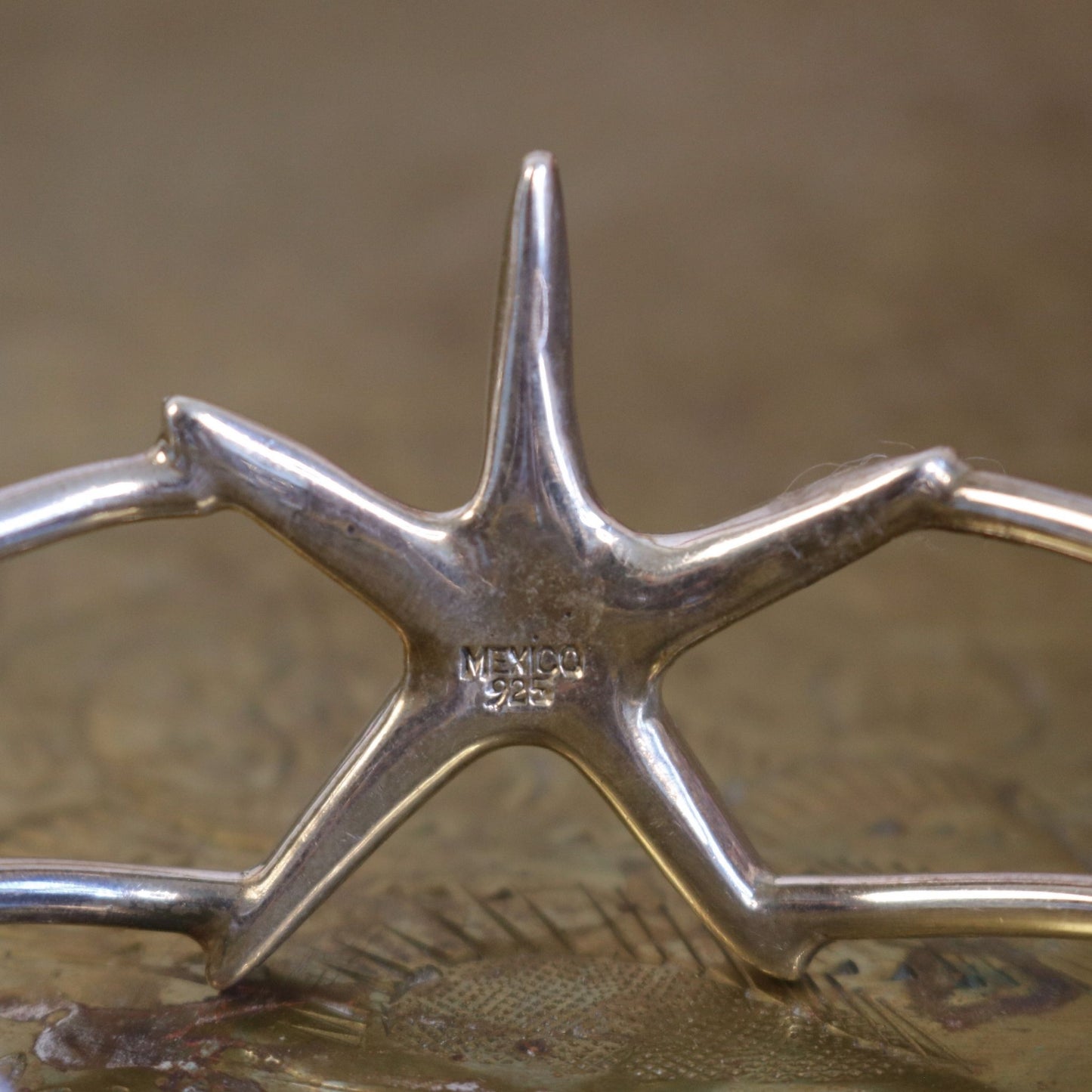 Mexican Sterling Silver Starfish Cuff Bracelet