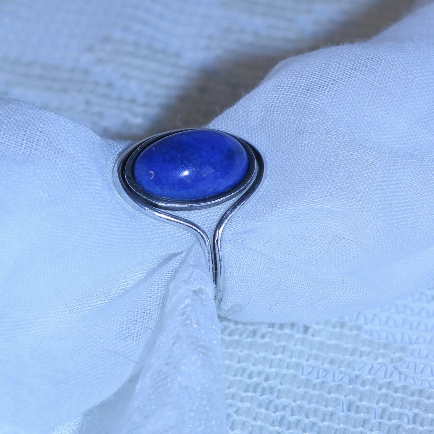 Vintage 925 Sterling Silver Ring with Blue Stone
