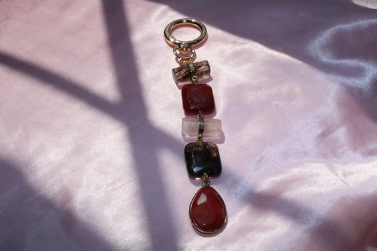 Earthy Gemstone Drop Purse Charm