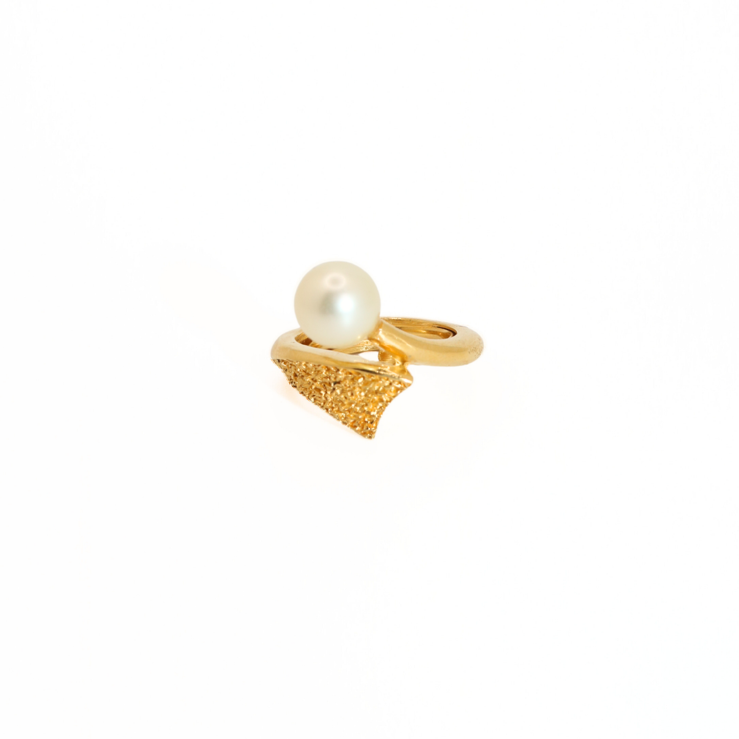 Vintage Pearl and Glitter Bypass Ring