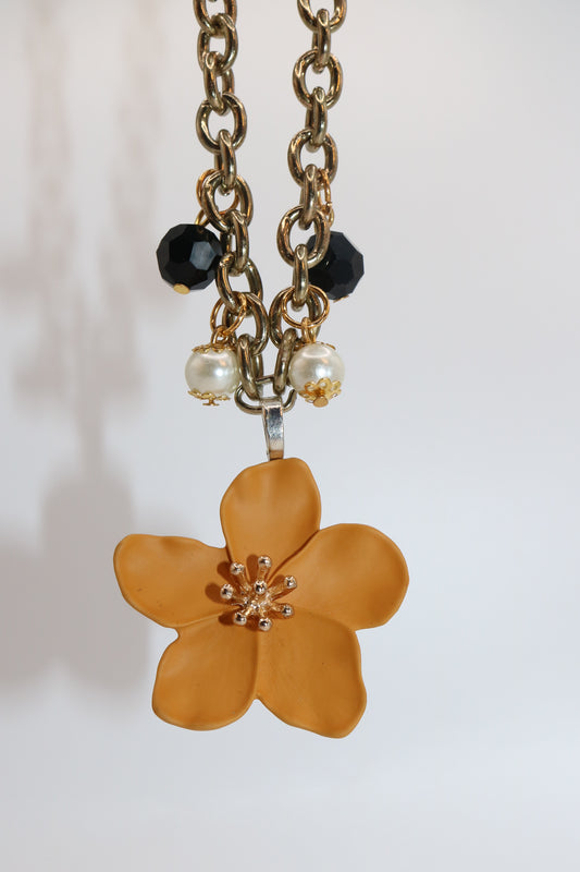 Golden Bloom Charm Necklace