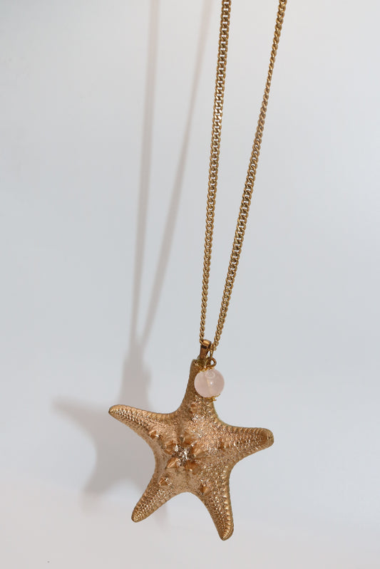 Gold Starfish Pendant Necklace