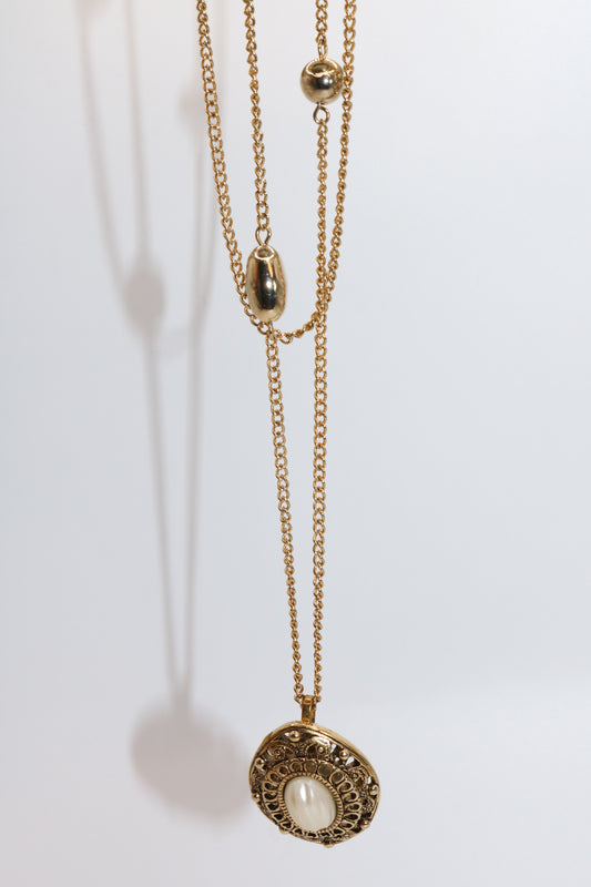 Double Layer Vintage Medallion Necklace