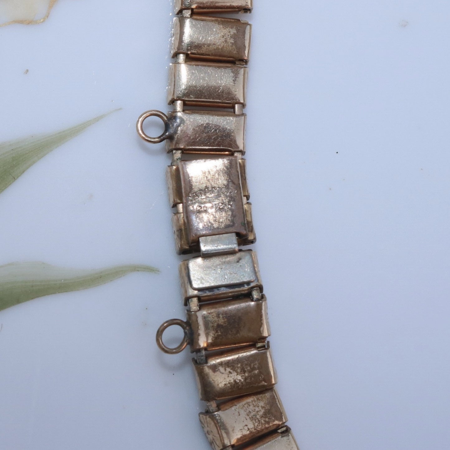Vintage Catamore 12K Gold-Filled Rhinestone Panel Link Necklace