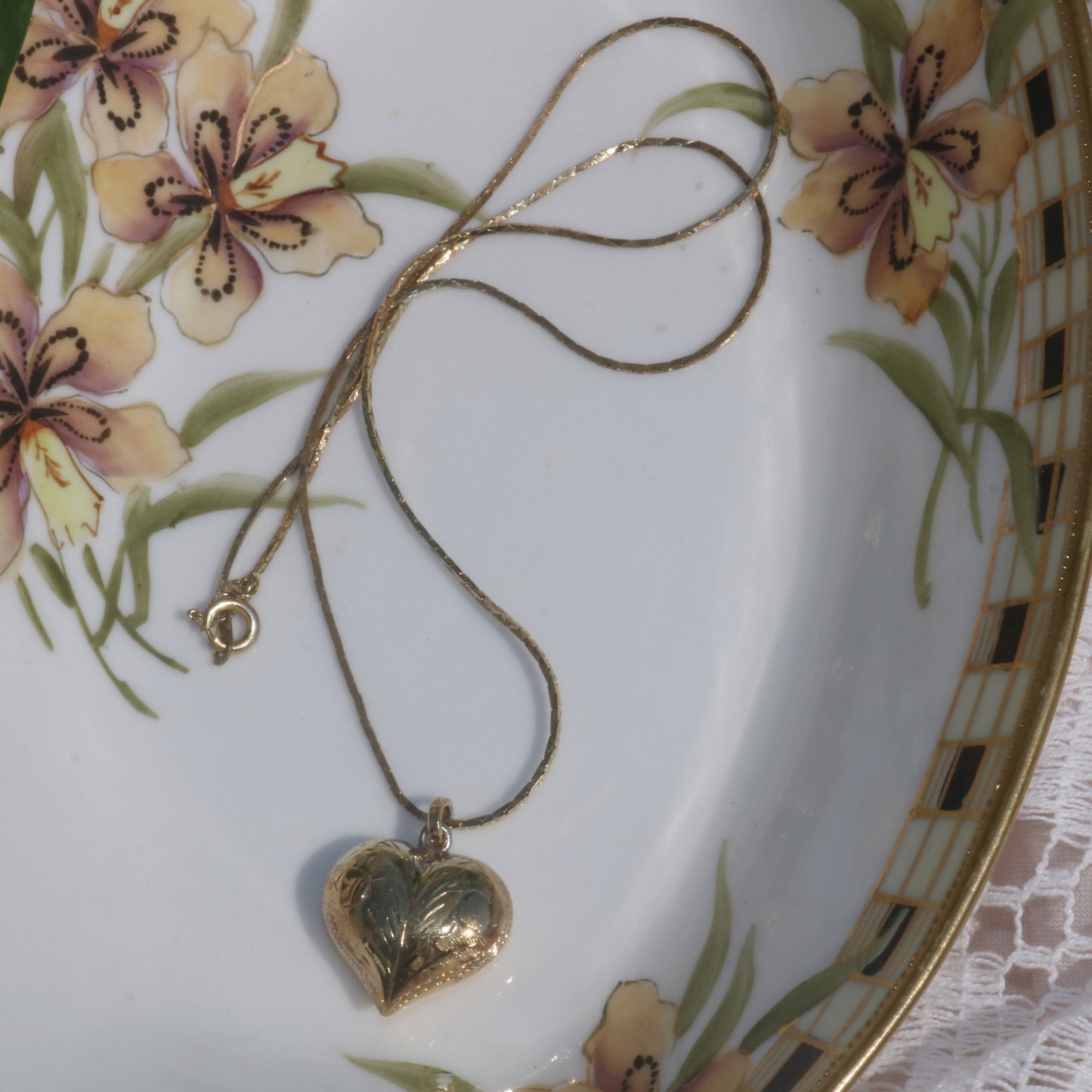.925 Heart Pendant Necklace with Gold Finish